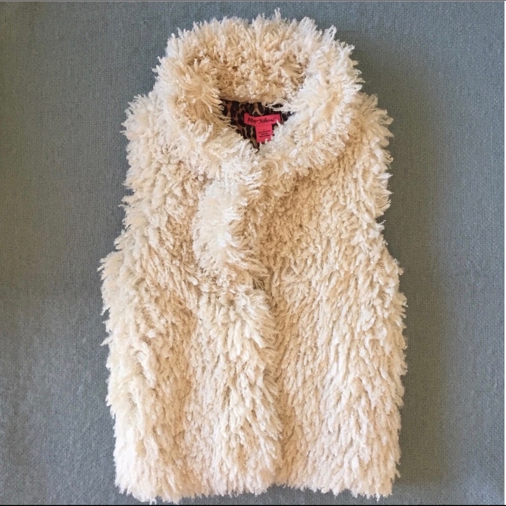 Betsey Johnson Fluffy Faux Fur Fun Vest